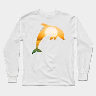 Love life dolphin ocean sunrise design Long Sleeve T-Shirt